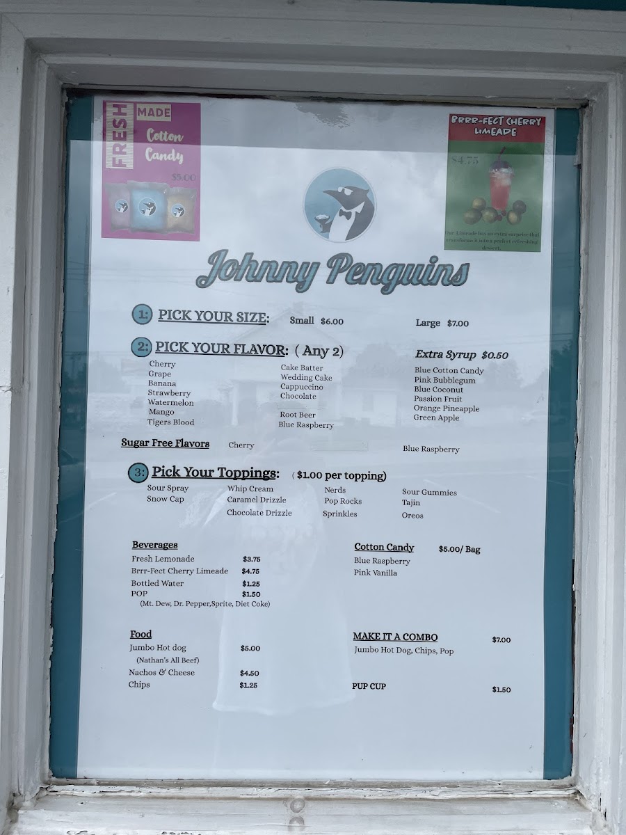 JOHNNY PENGUIN'S SHAVED ICE Photo Menu 4