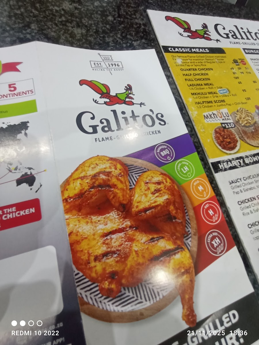 Galito's Roodepoort Photo Menu 3