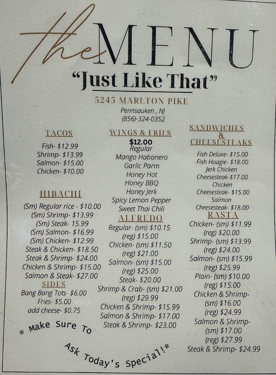 Just Like That Photo Menu 3
