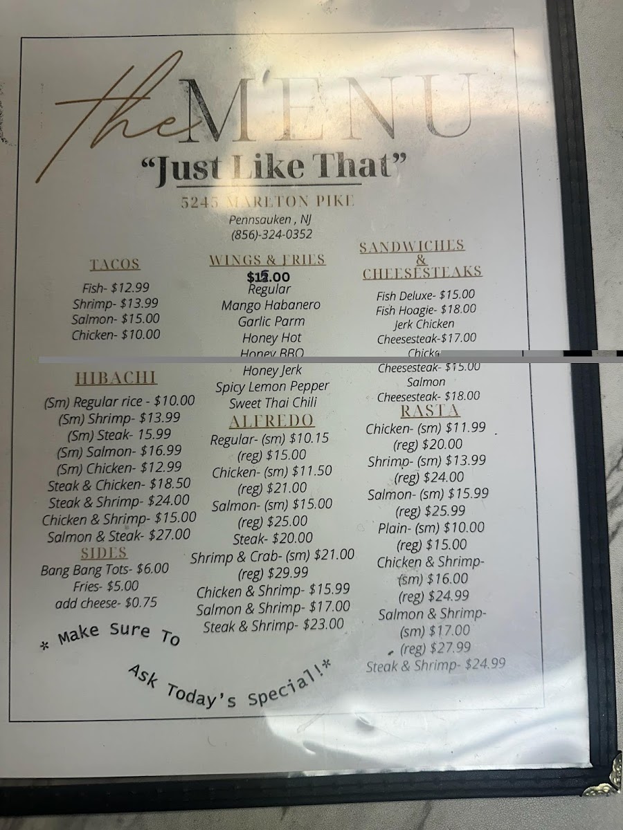 Just Like That Photo Menu 4