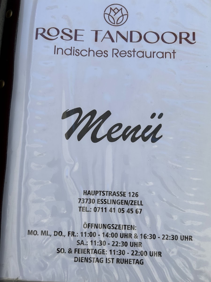 Rose Tandoori Restaurant Photo Menu 2