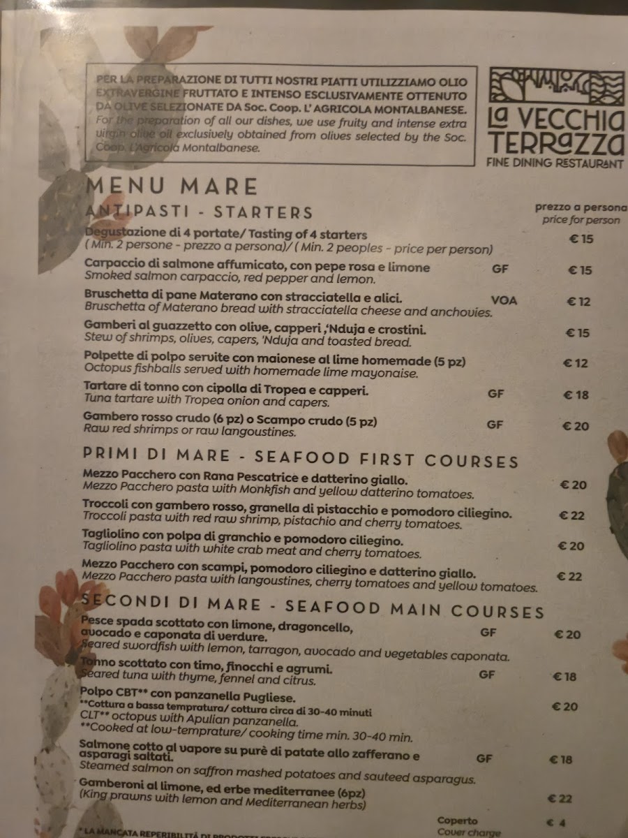 Ristorante La Vecchia Terrazza Ostuni Photo Menu 3