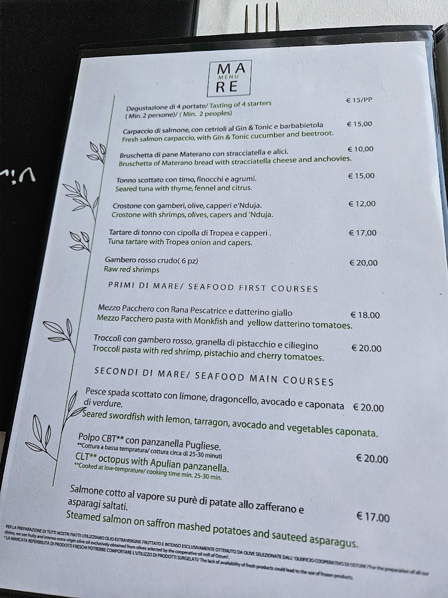Ristorante La Vecchia Terrazza Ostuni Photo Menu 7