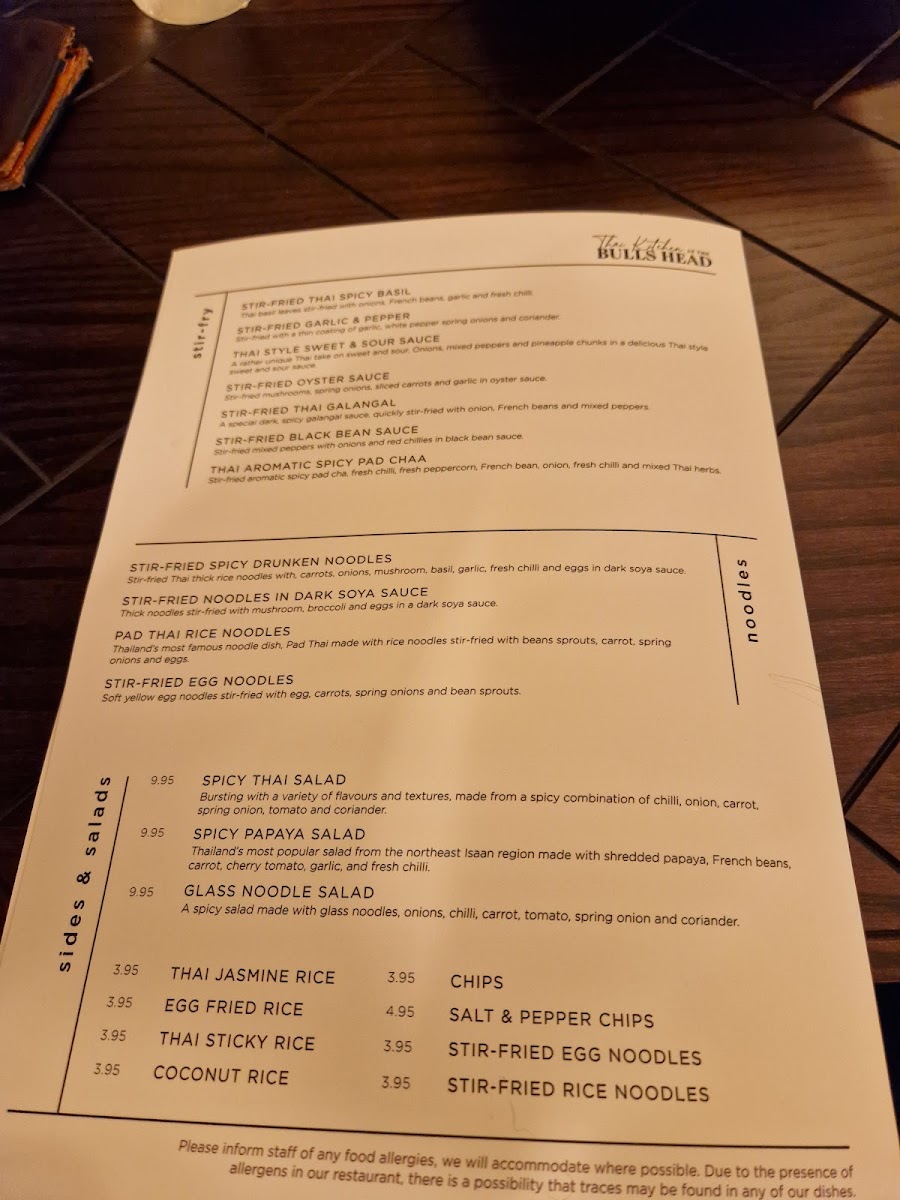 The Thai Kitchen Tarporley Photo Menu 2