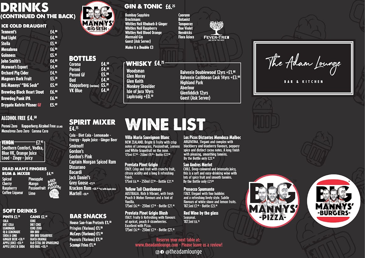 Big Mannys' Pizza, Stonehaven Photo Menu 2