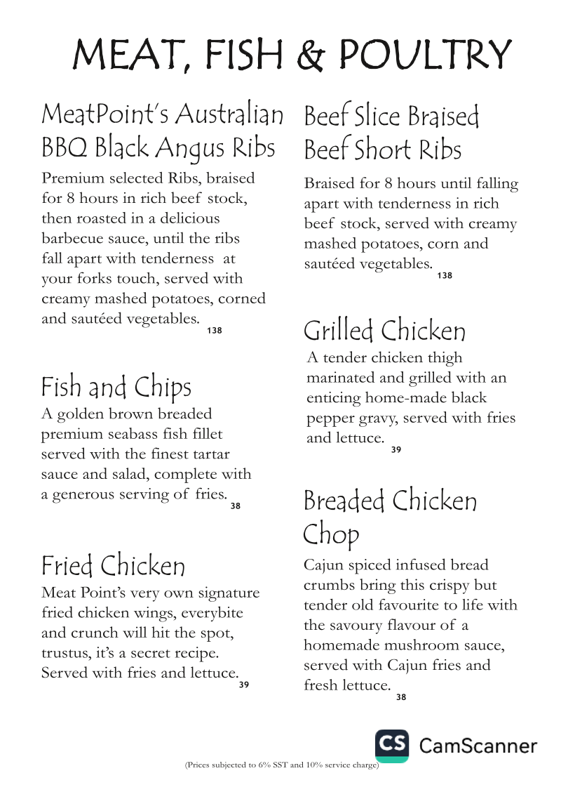 TTDI MEAT POINT STEAKHOUSE - حلال Photo Menu 1
