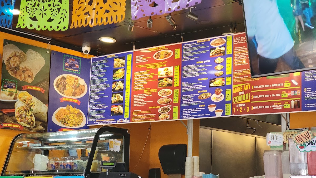 Tony's Fresh Mexican Food Photo Menu 1