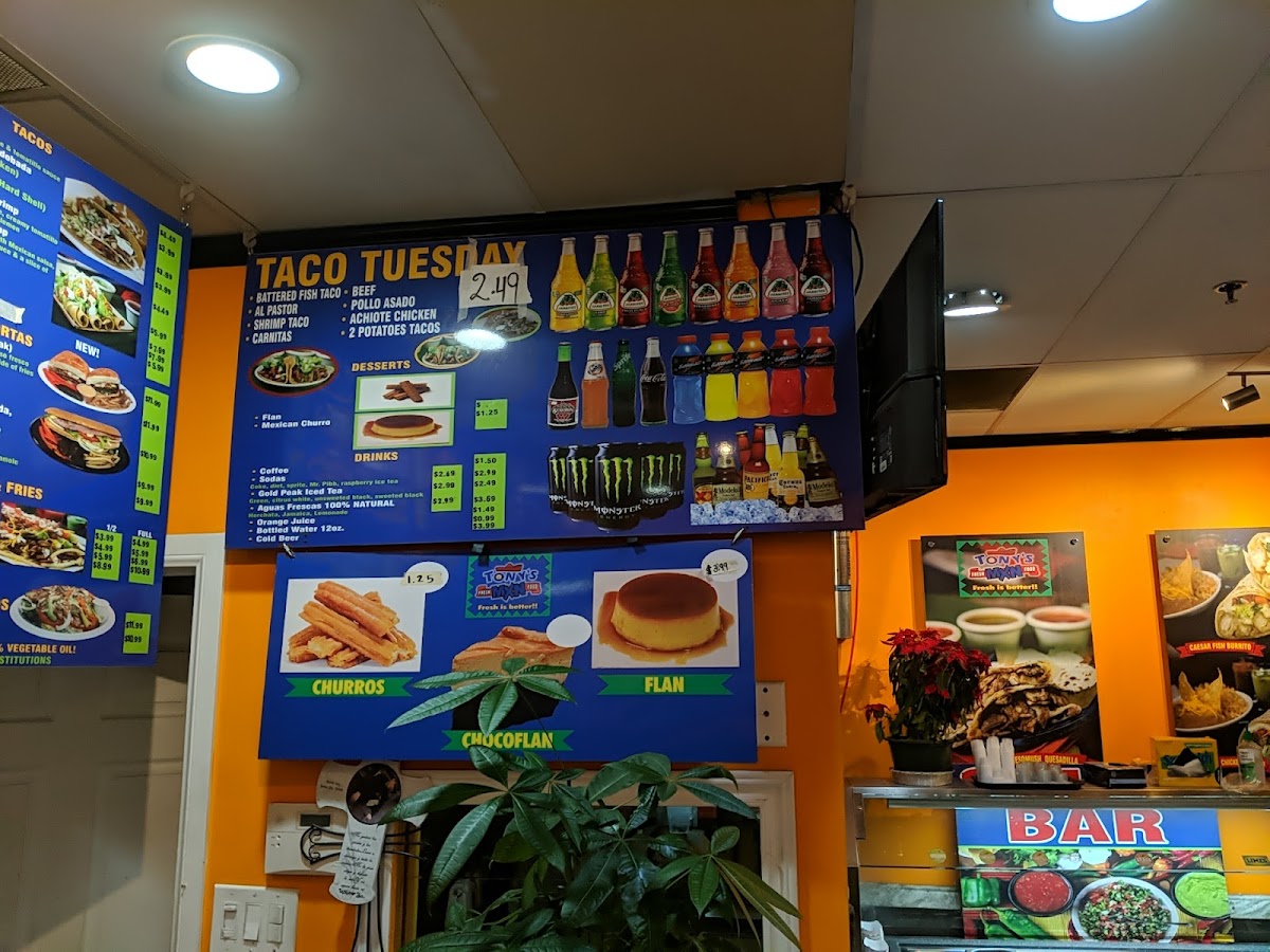 Tony's Fresh Mexican Food Photo Menu 4