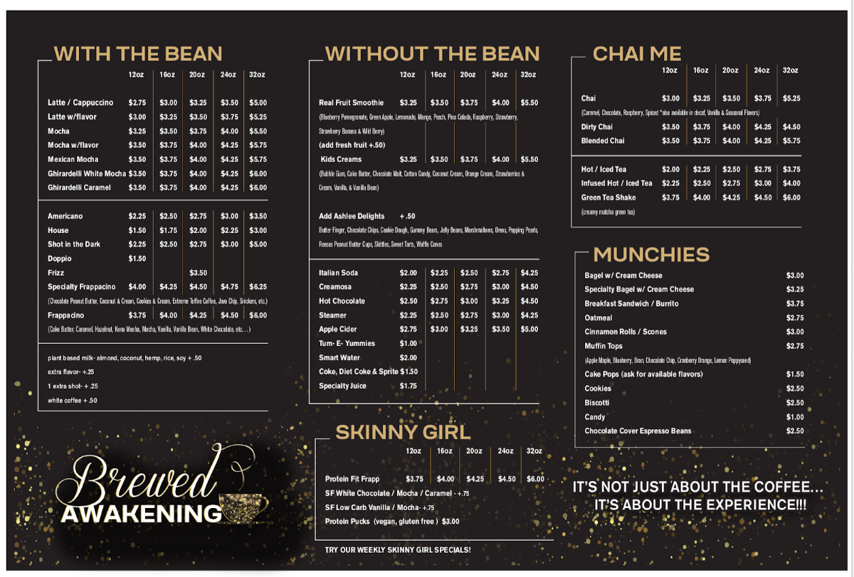 Brewed Awakening Photo Menu 2