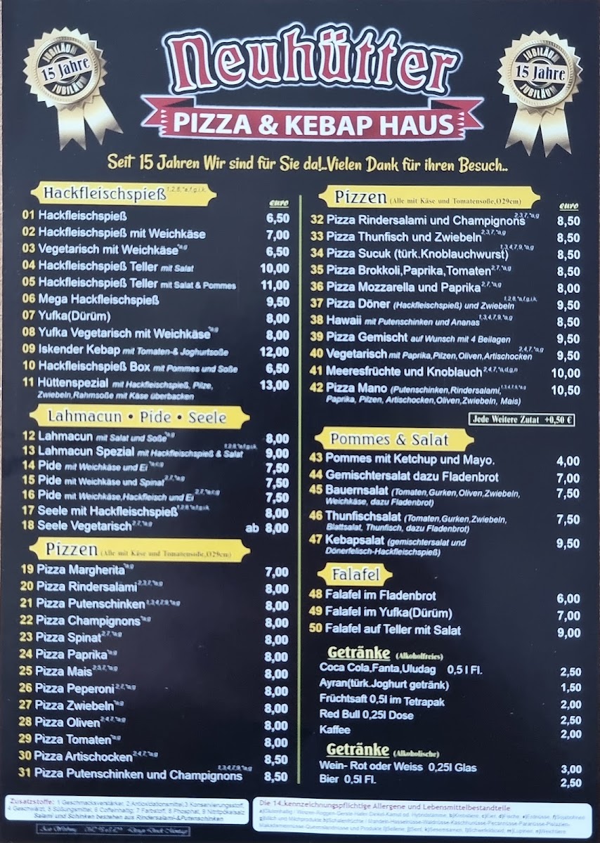 Neuhütter pizza & kebap haus Photo Menu 1