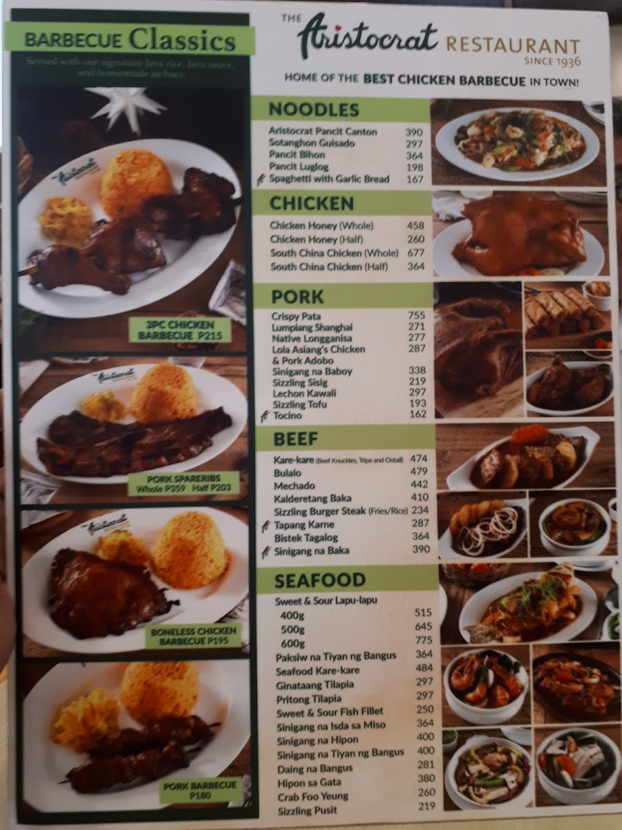 The Aristocrat Restaurant - Malolos, Bulacan Photo Menu 10