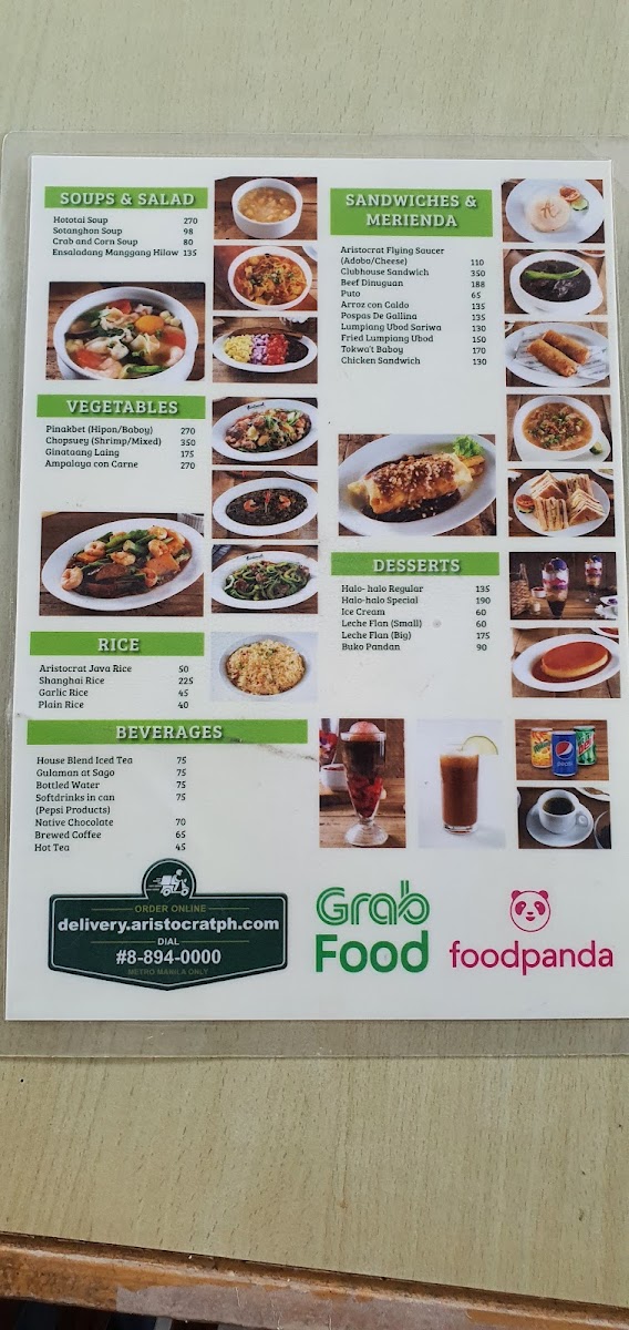 The Aristocrat Restaurant - Malolos, Bulacan Photo Menu 5