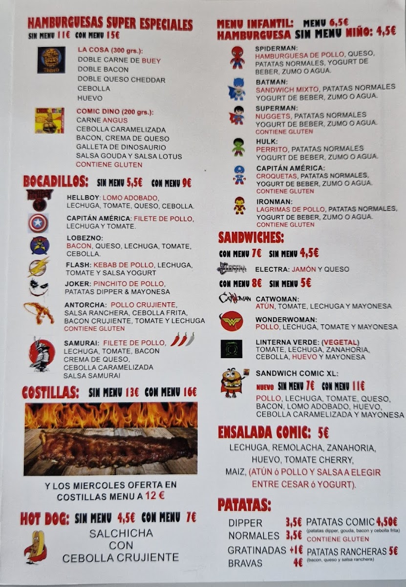 Burger Comic Photo Menu 1