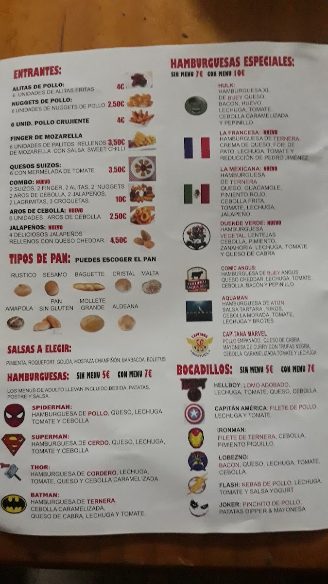 Burger Comic Photo Menu 10