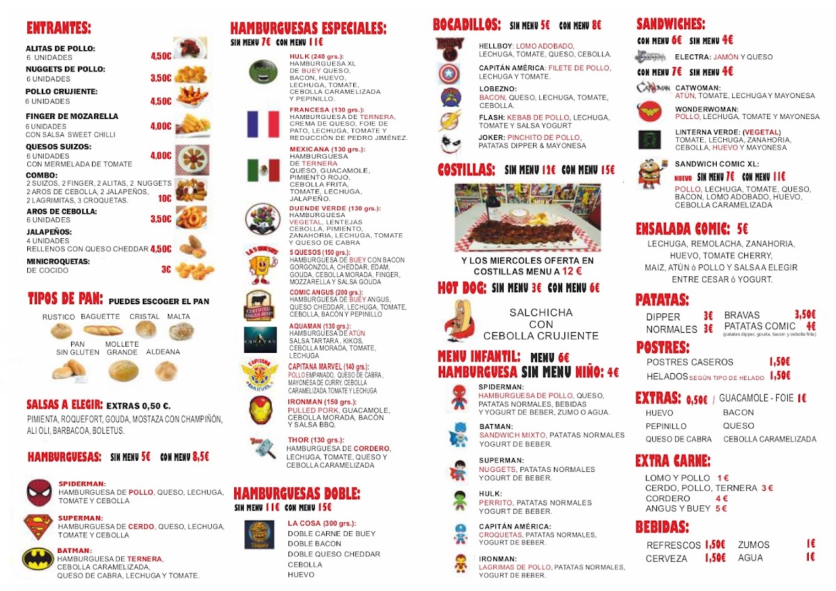 Burger Comic Photo Menu 3