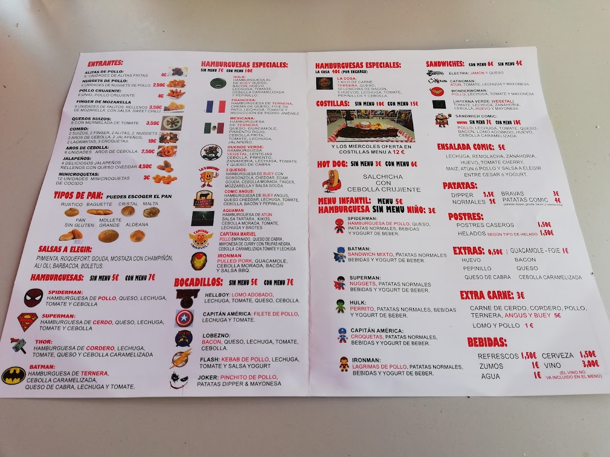 Burger Comic Photo Menu 5