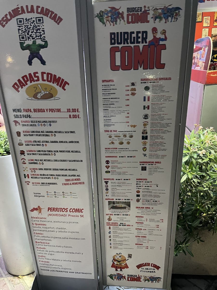 Burger Comic Photo Menu 8