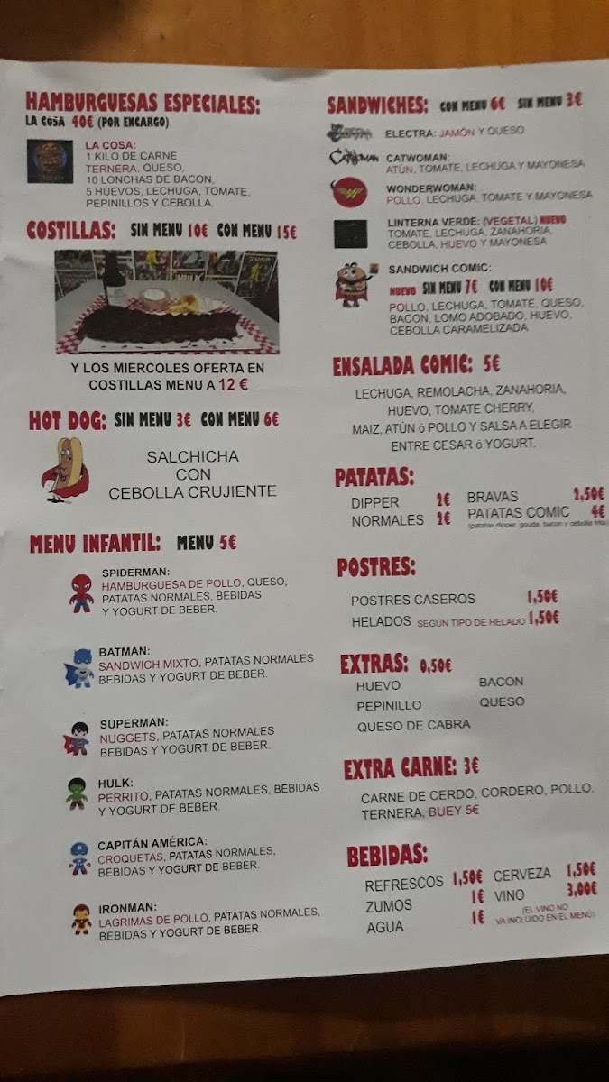 Burger Comic Photo Menu 9