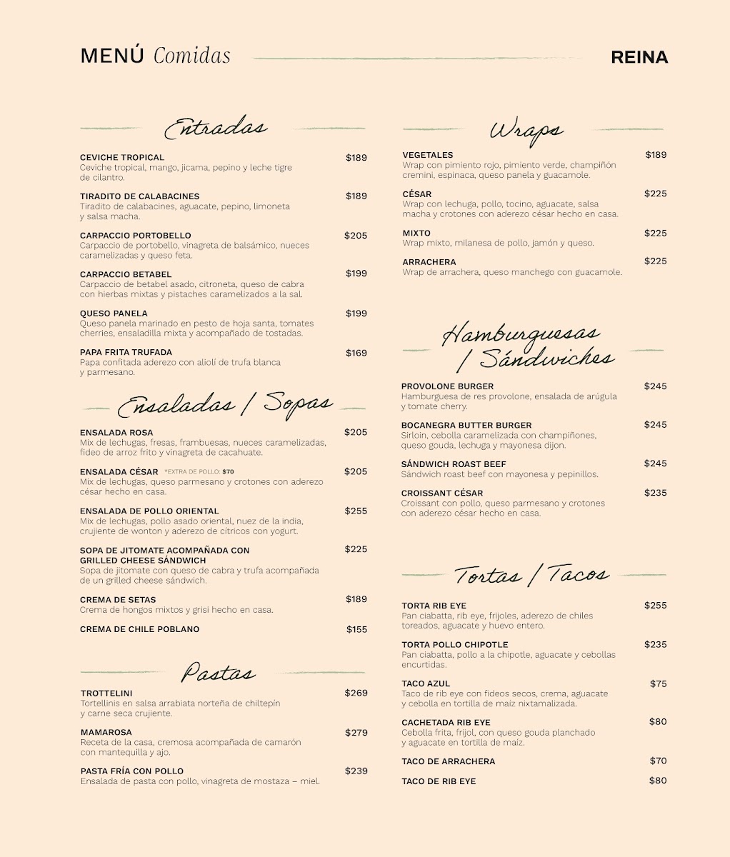 Reina Comfort Food Cumbres Photo Menu 4