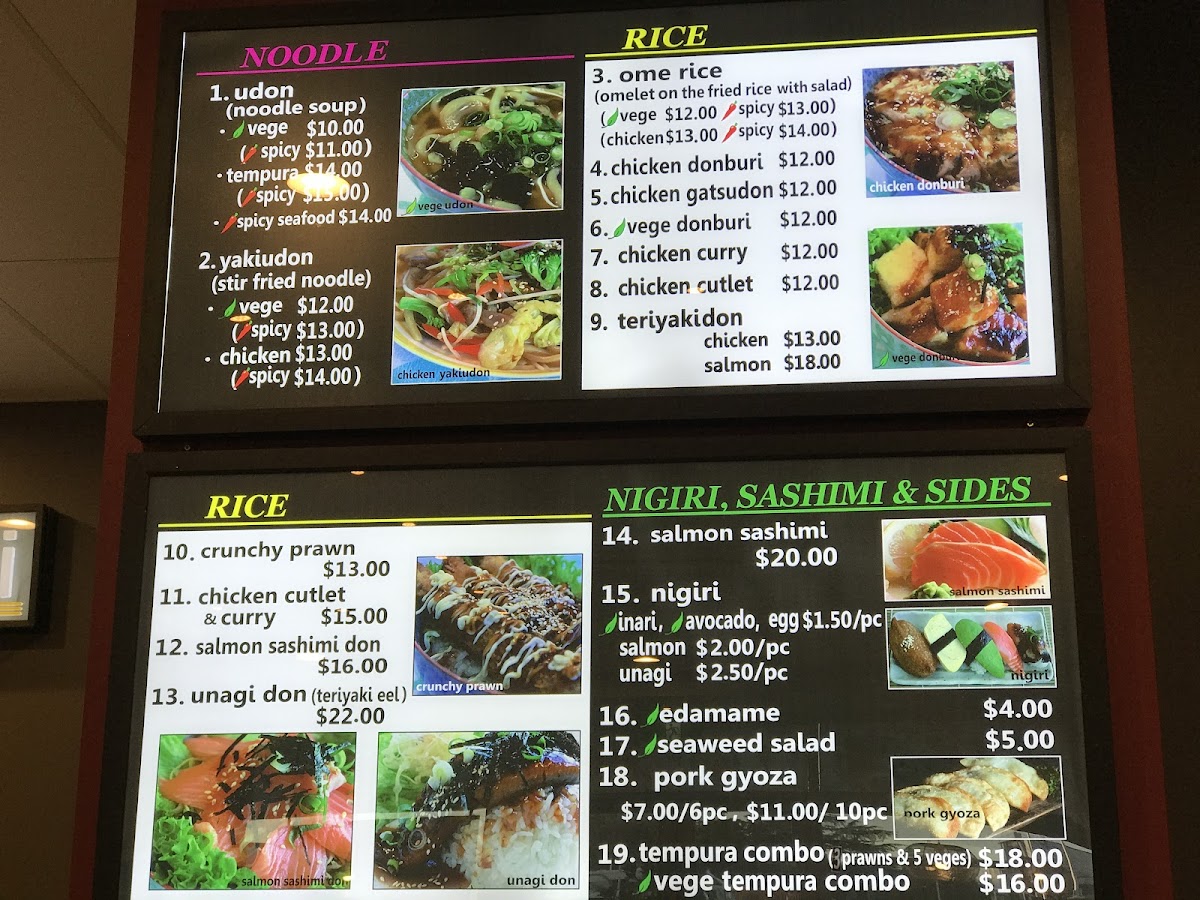 SuRa Sushi Photo Menu 1