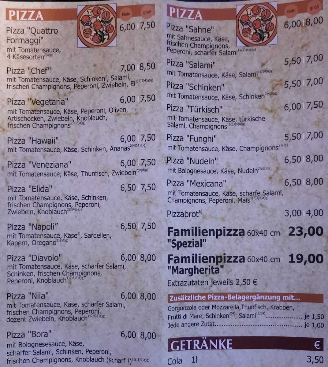 Pizza Elida Photo Menu 1