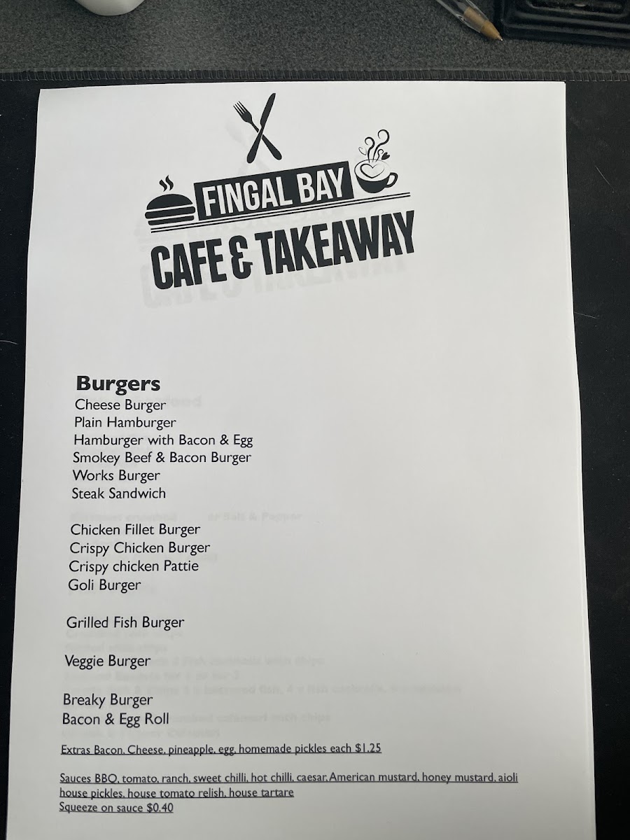 Fingal Bay Cafe & Take Away Photo Menu 7