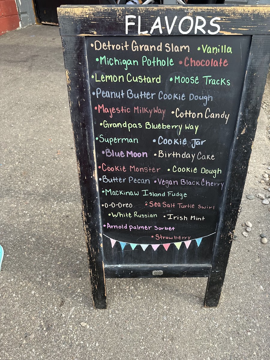 Ice Cream Garage Photo Menu 1