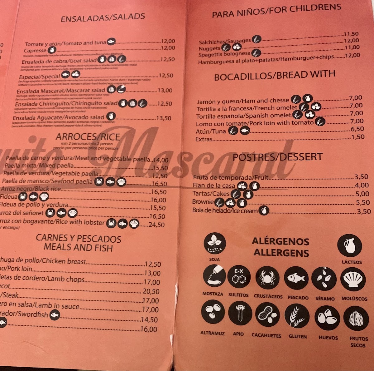 Chiringuito Mascarat Photo Menu 1