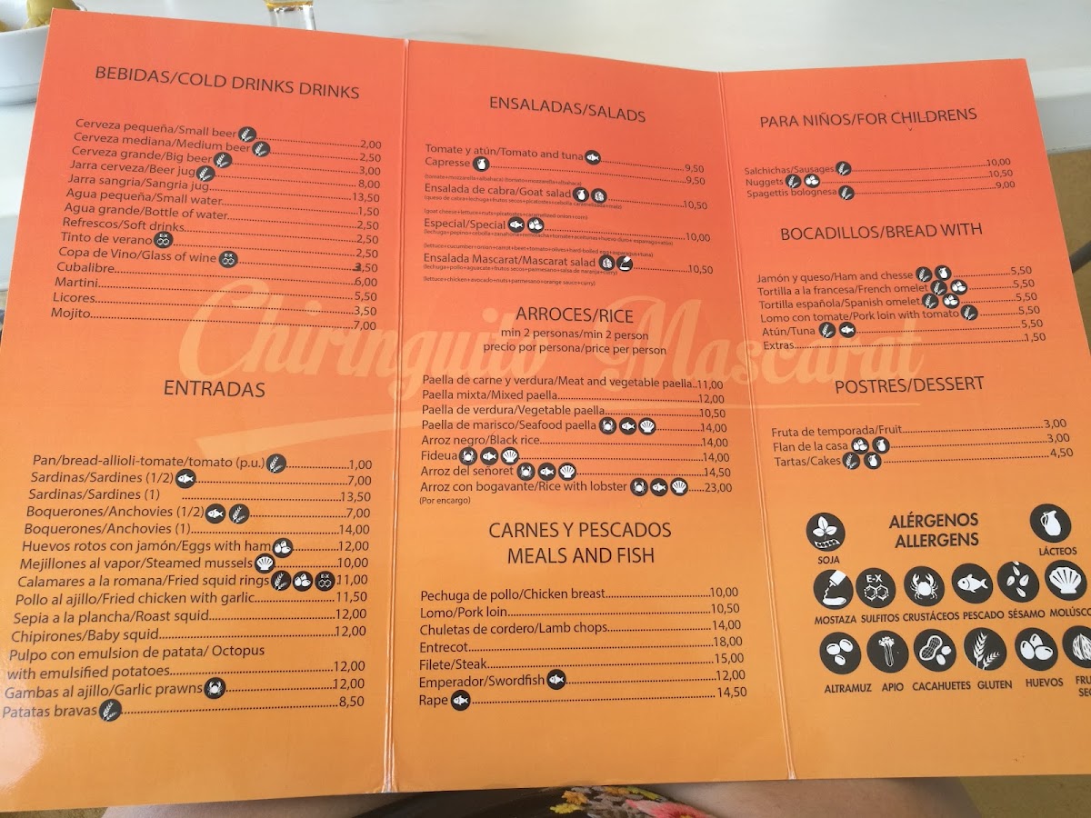 Chiringuito Mascarat Photo Menu 3