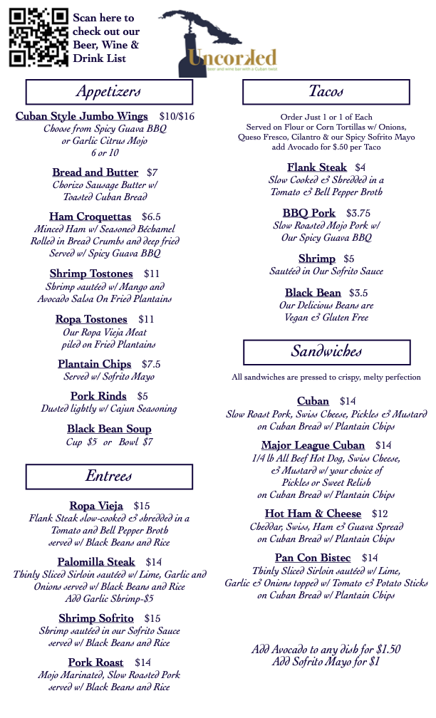 Rochester Uncorked Photo Menu 2