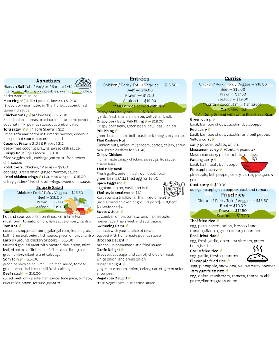 Thai Golden Bowl Photo Menu 1