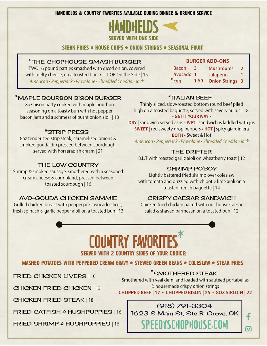 Speedy's Chophouse Photo Menu 3