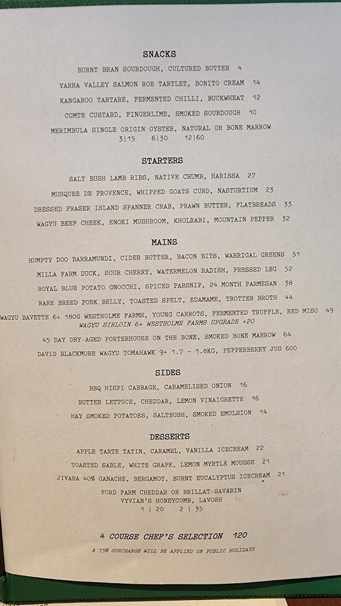Matilda 159 Domain Photo Menu 1