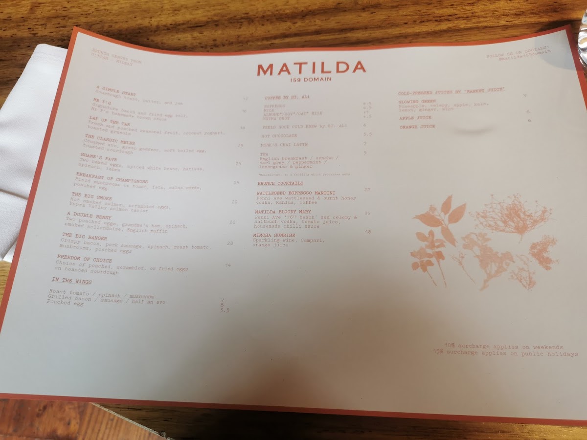 Matilda 159 Domain Photo Menu 8