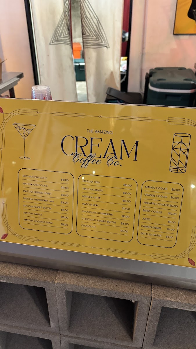 Cream Coffee Co. Photo Menu 1