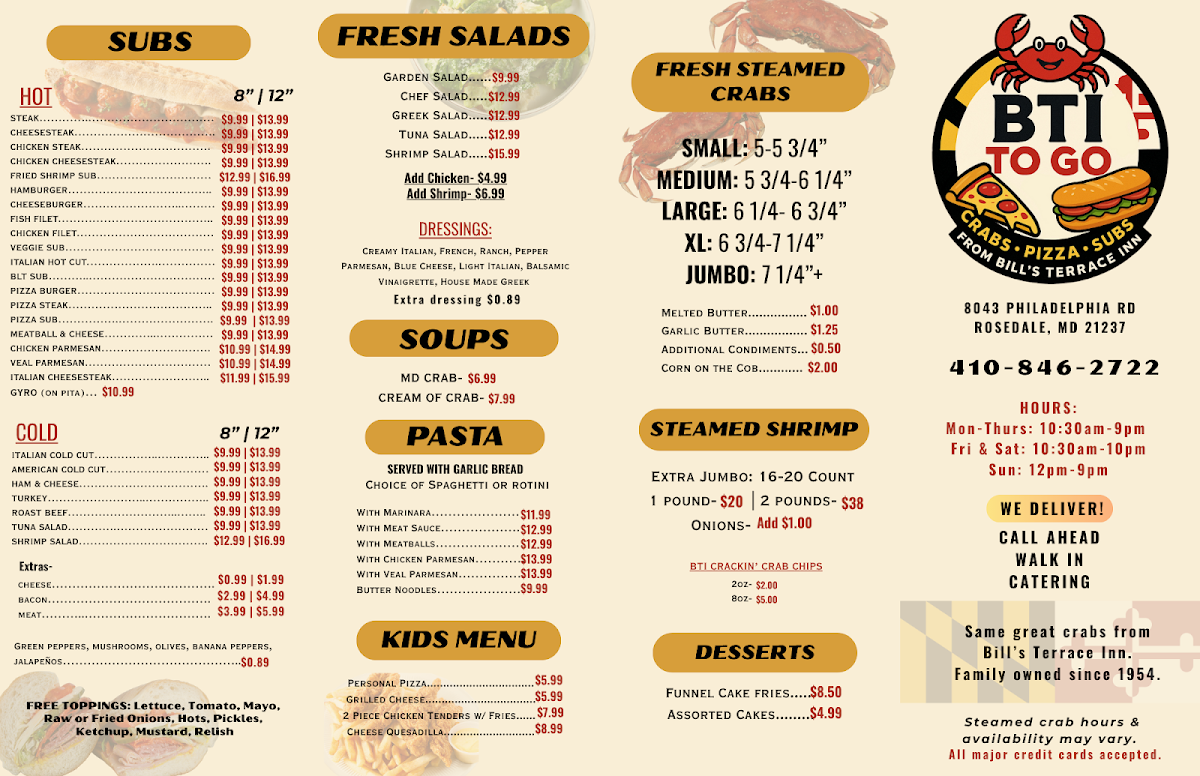 BTI To Go Photo Menu 1