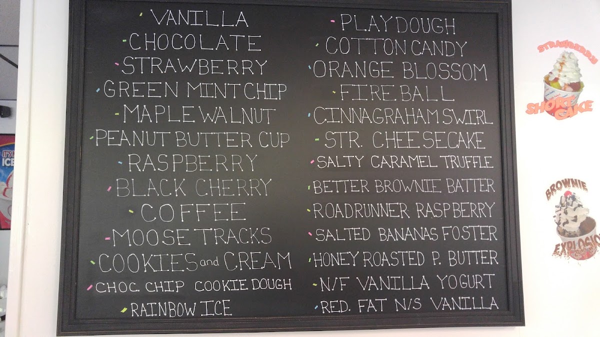 Reid's Ice Cream Parlor Photo Menu 1