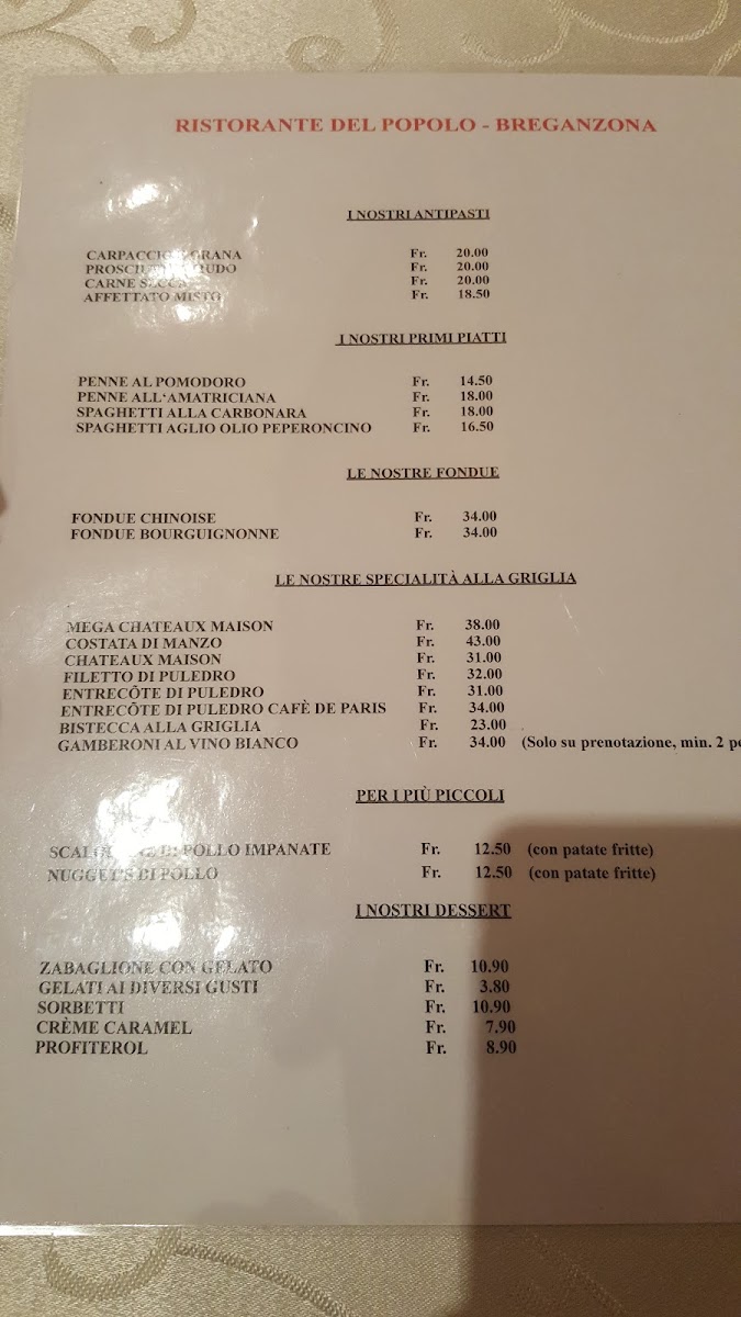 Osteria del Popolo Photo Menu 1
