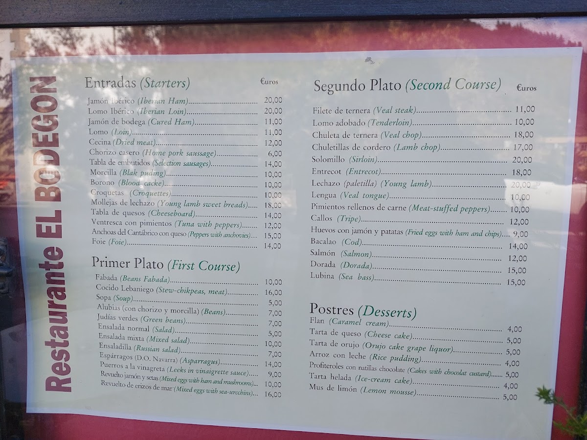 Restaurante El Bodegón Photo Menu 1