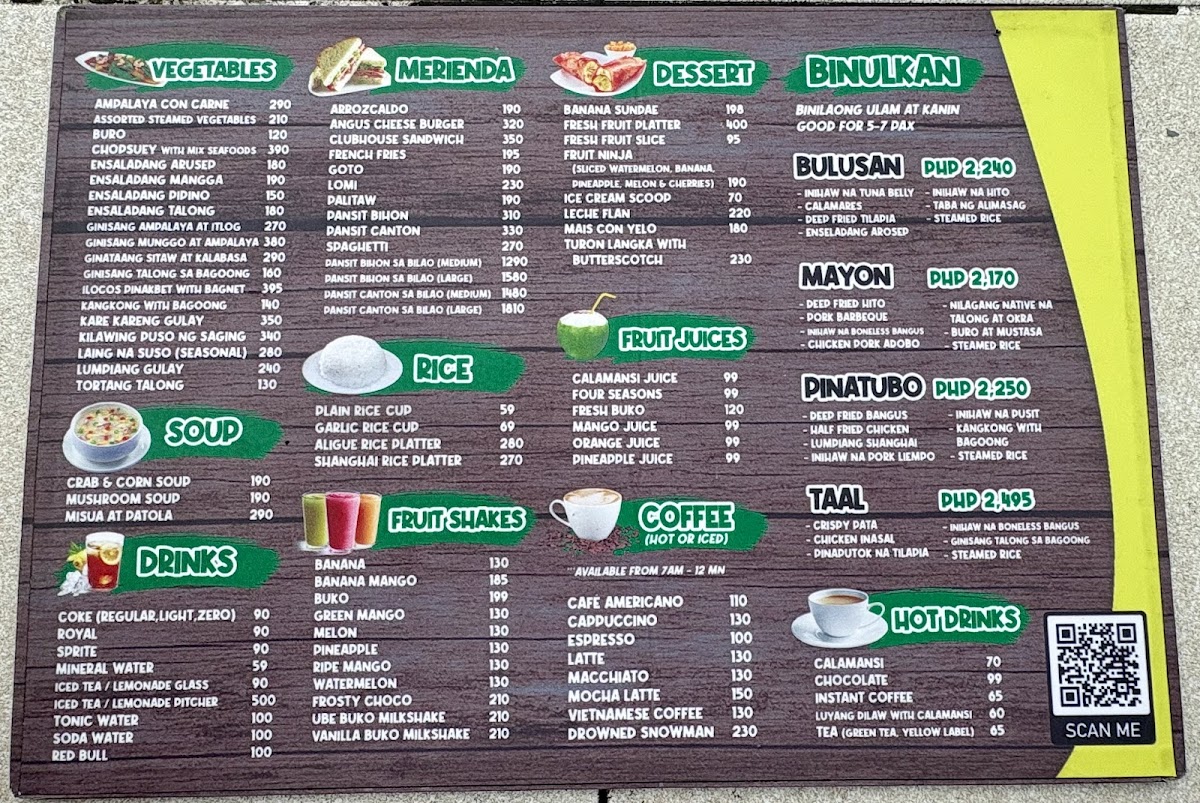 Magic Lagoon Bar Photo Menu 1
