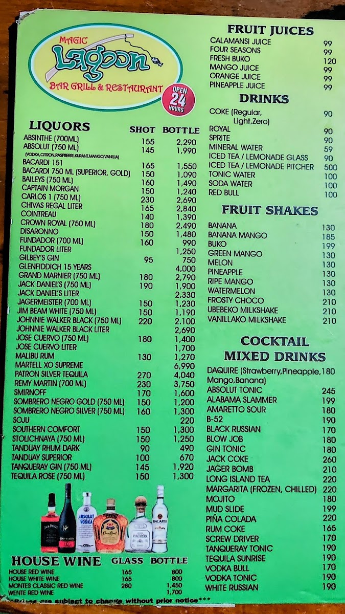 Magic Lagoon Bar Photo Menu 6