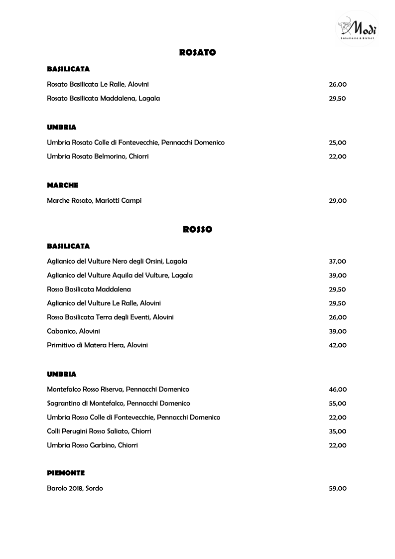Modi - Salumeria & Bistrot Photo Menu 7