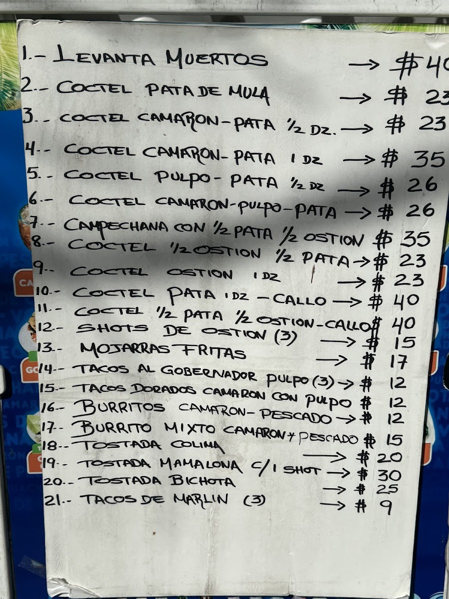 Mariscos El Colima Photo Menu 2