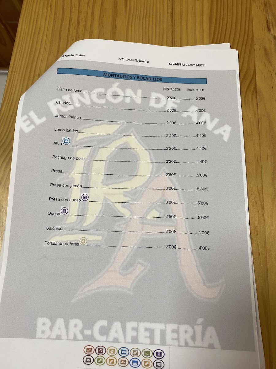El RINCÓN DE ANA Photo Menu 8