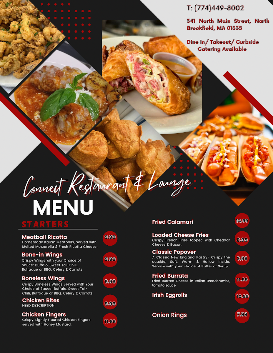 Connect Restaurant & Lounge North Brookfield Photo Menu 3