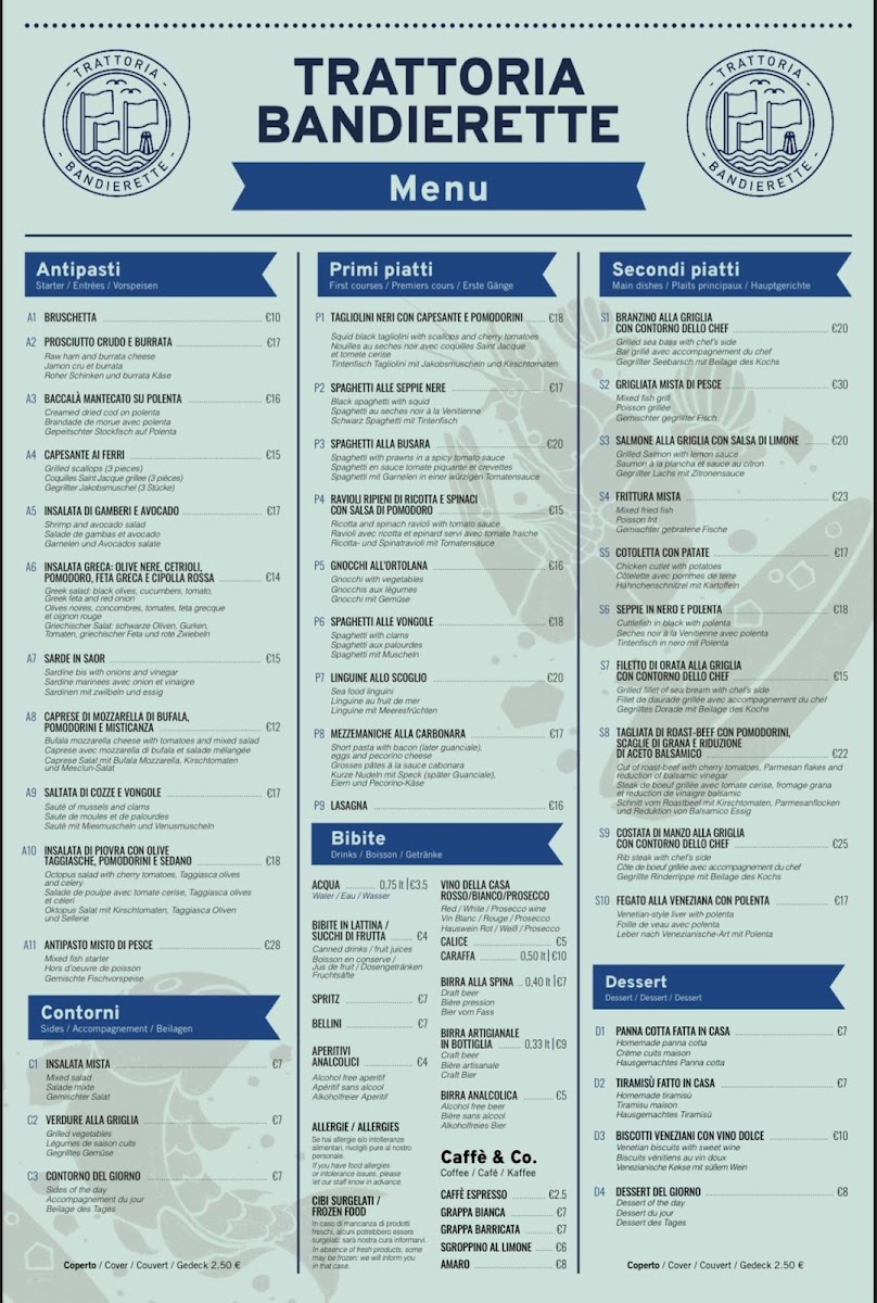 Trattoria Bandierette Photo Menu 1