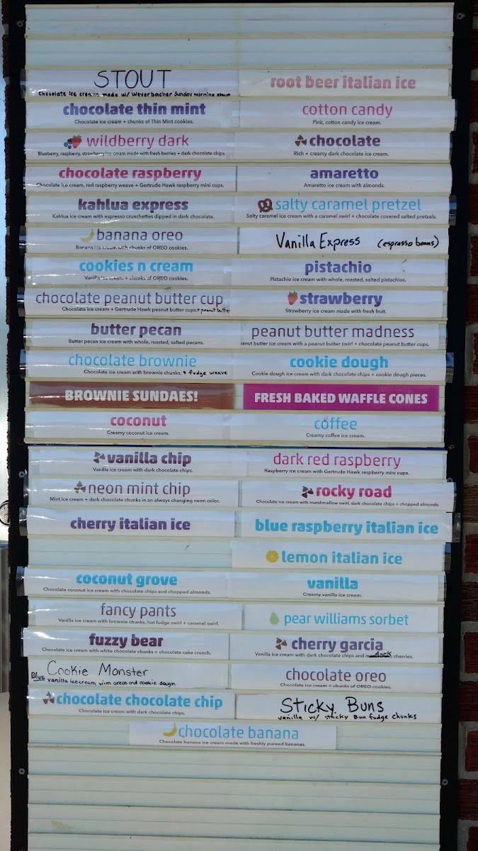 Milford Dairy Bar Photo Menu 2