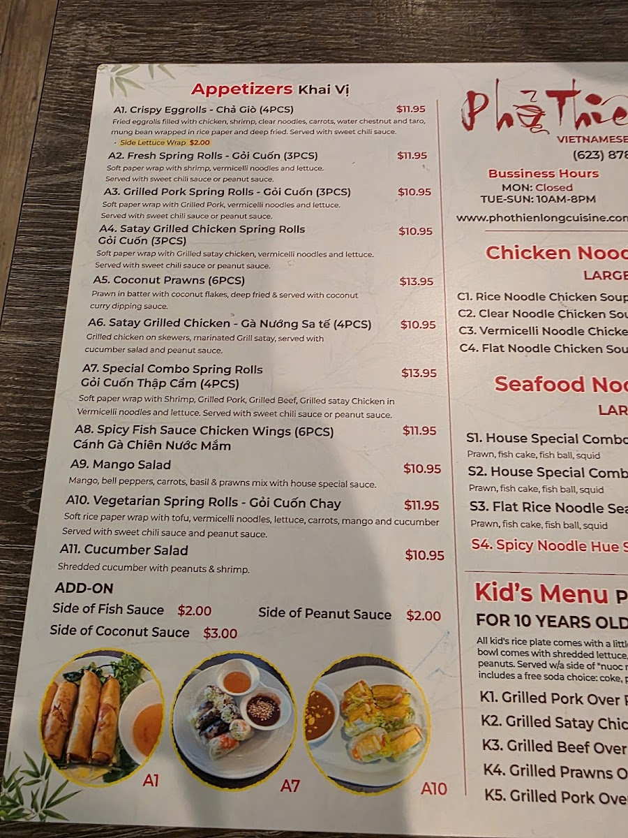 Pho Thien Long Cuisine Photo Menu 1