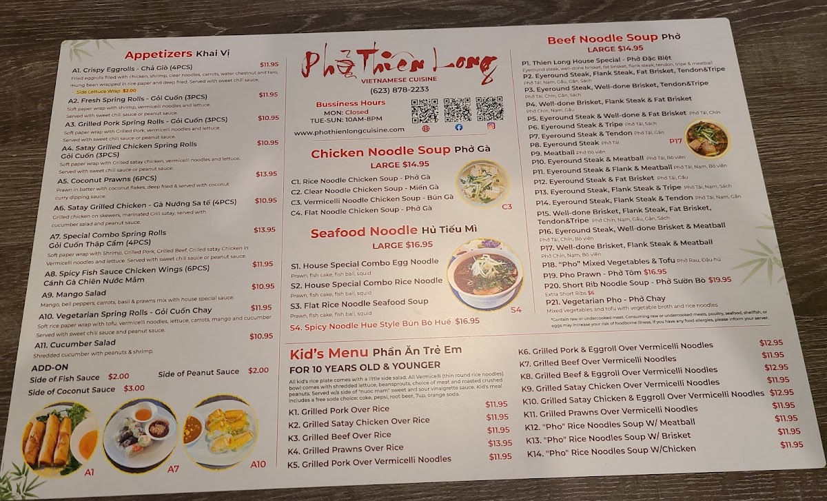 Pho Thien Long Cuisine Photo Menu 3