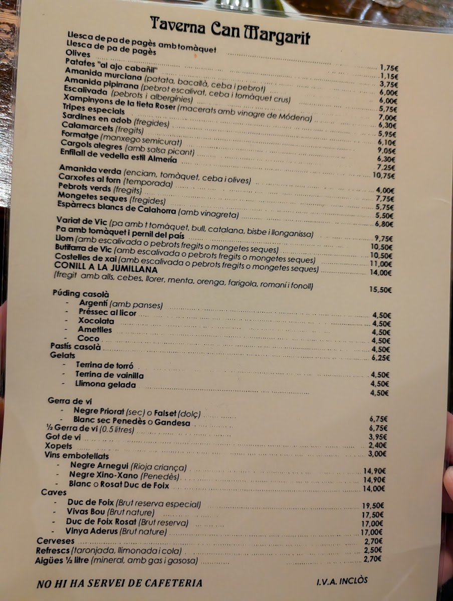 Taverna Can Margarit Photo Menu 1